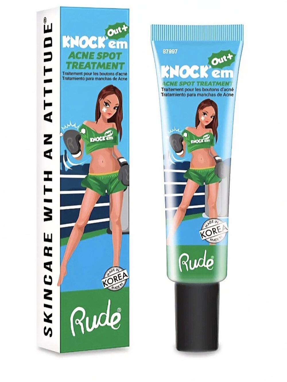 Rude Knock ‘Em Out+ Acne Spot Treatment NIB K-Beauty Acne Care